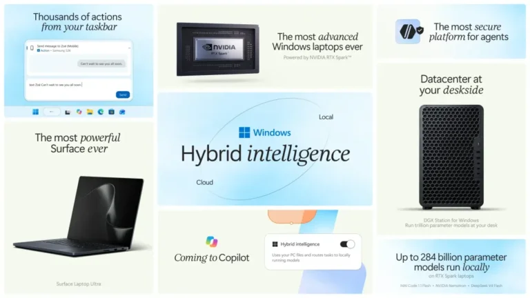 مایکروسافت هوش مصنوعی ترکیبی و کنترل عامل‌ها را به Windows می‌آورد